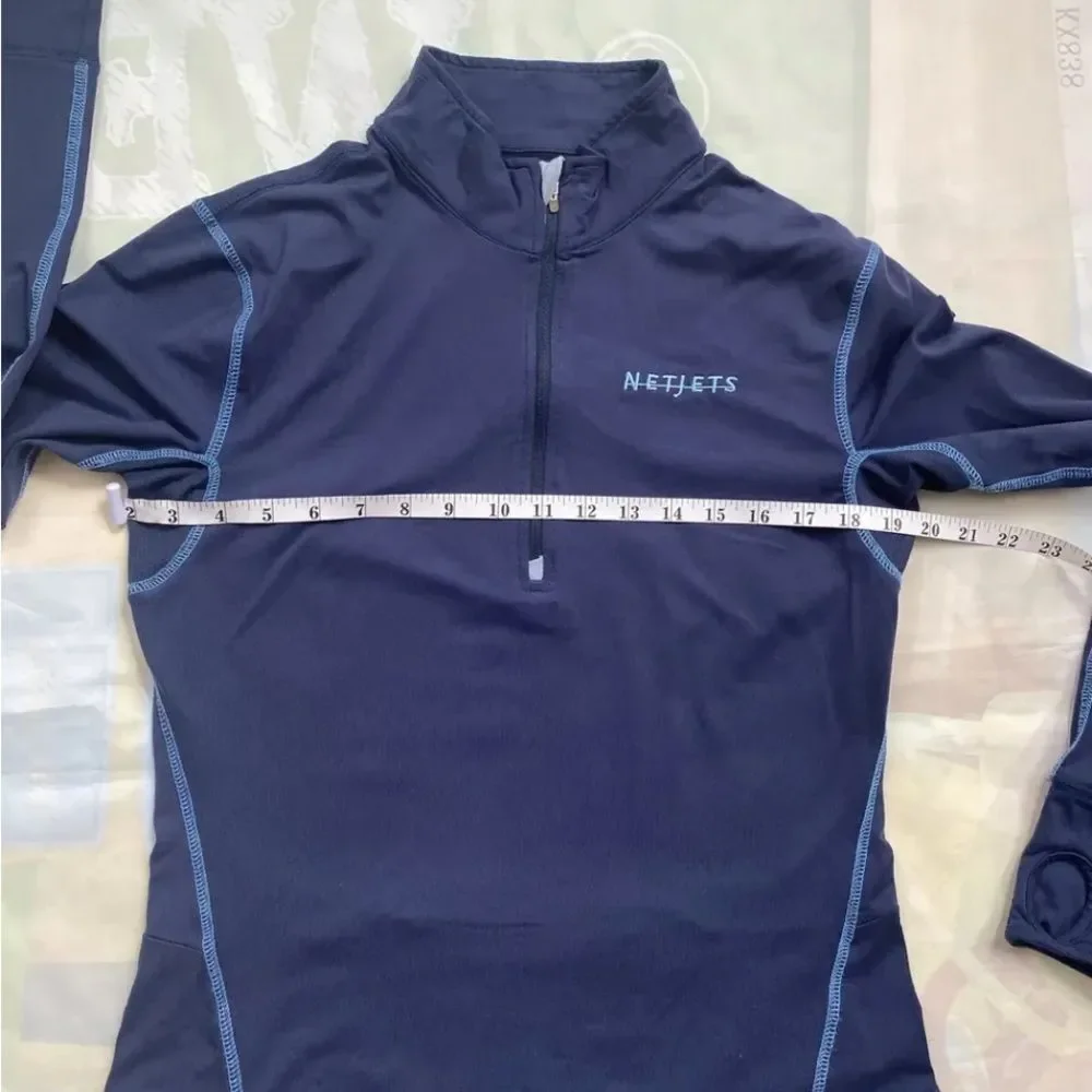 ALO Yoga CoolFit 1/2 Zip Long Sleeve Top Women's Medium Thumb Holes